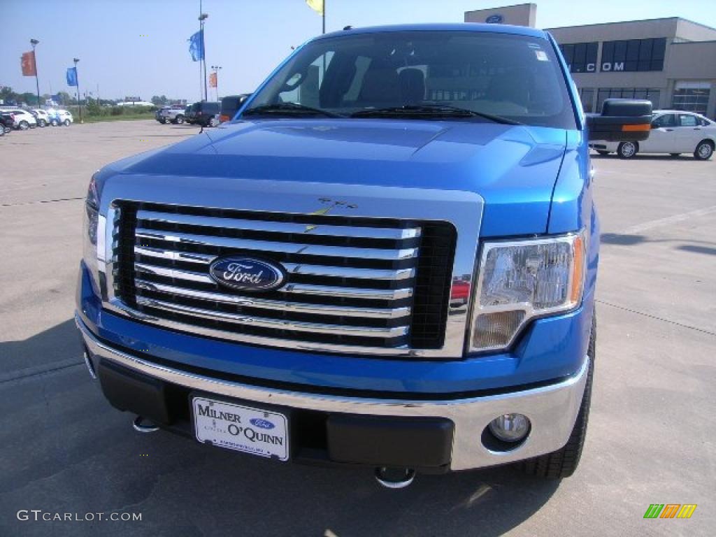 2010 F150 XLT SuperCrew 4x4 - Blue Flame Metallic / Medium Stone photo #10