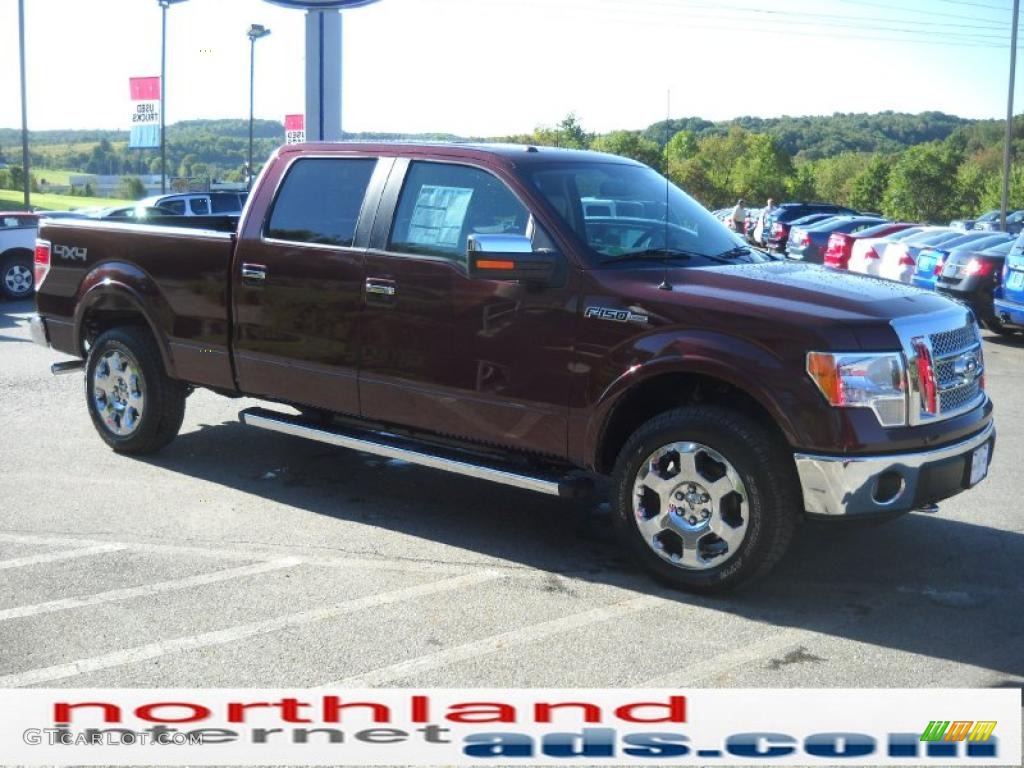 2010 F150 Lariat SuperCrew 4x4 - Royal Red Metallic / Tan photo #4