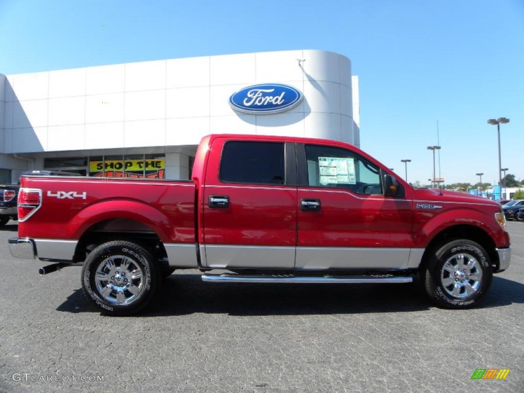 2010 F150 XLT SuperCrew 4x4 - Red Candy Metallic / Medium Stone photo #2