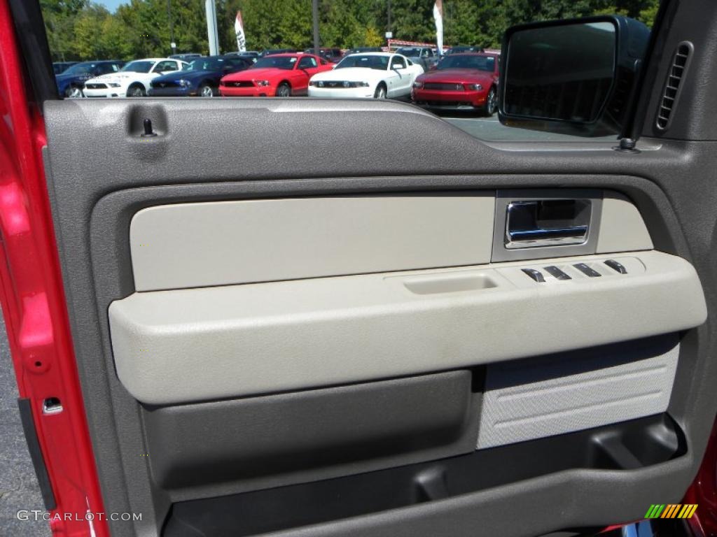 2010 F150 XLT SuperCrew 4x4 - Red Candy Metallic / Medium Stone photo #17