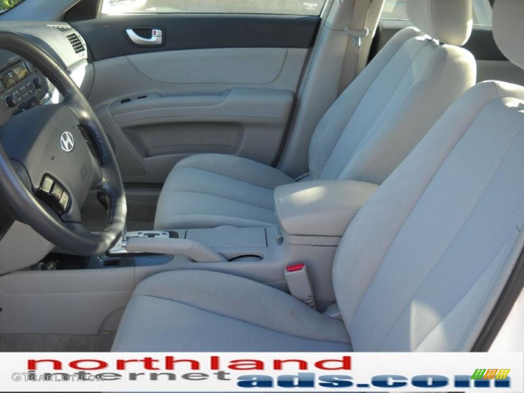 2008 Sonata GLS V6 - Powder White Pearl / Gray photo #11