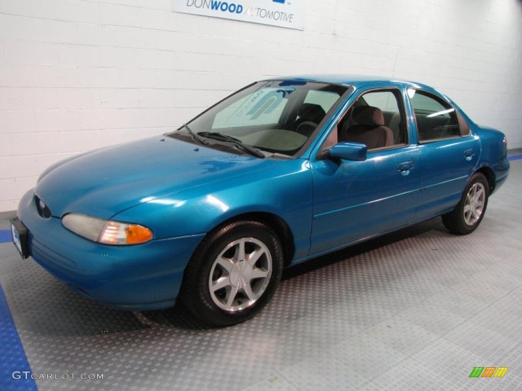 1996 Contour GL - Bright Blue Metallic / Beige photo #2