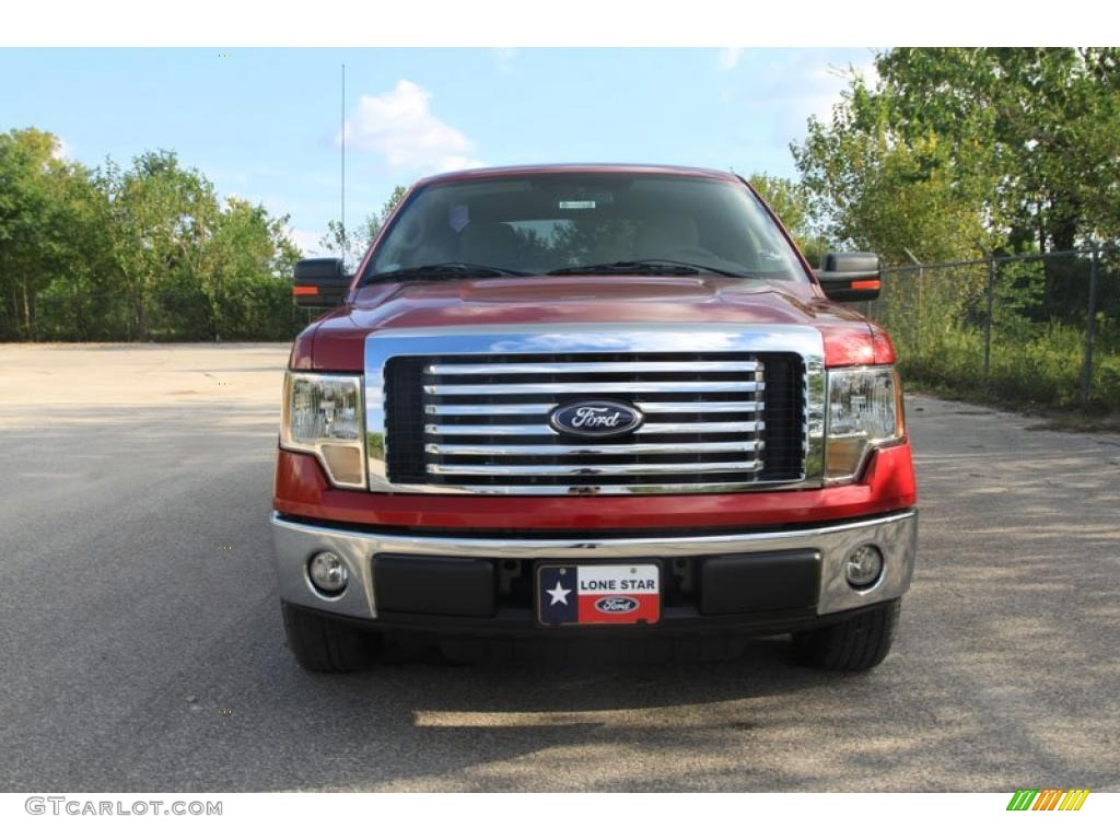 2010 F150 XLT SuperCrew - Red Candy Metallic / Medium Stone photo #9