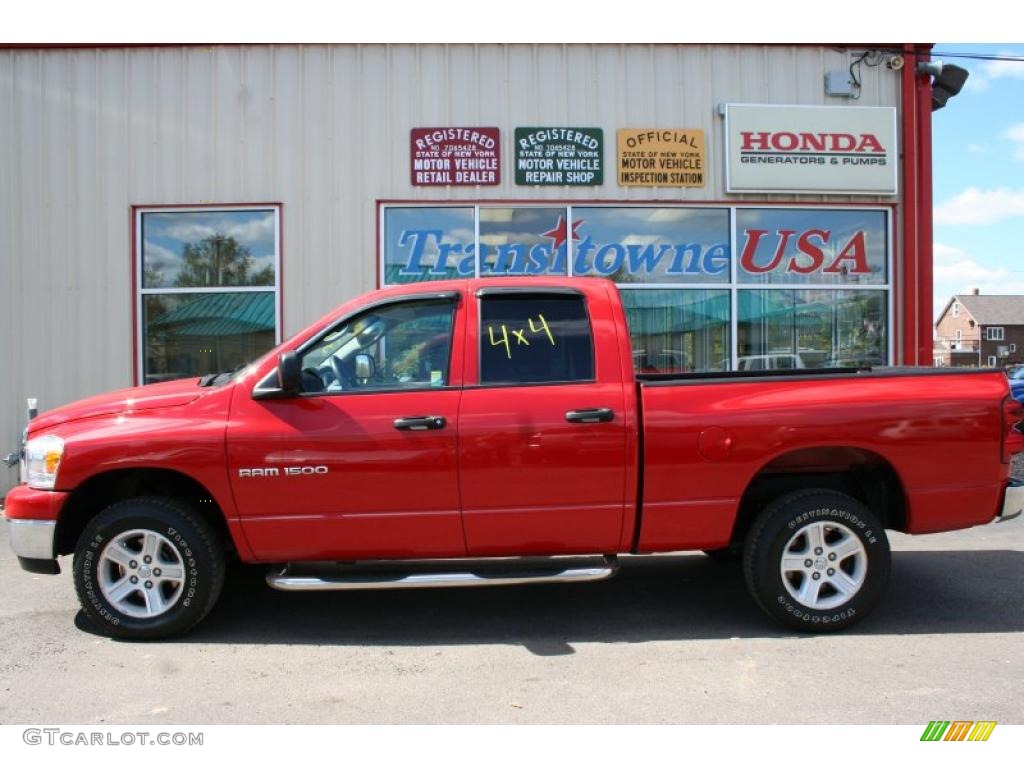 2007 Ram 1500 SLT Quad Cab 4x4 - Flame Red / Medium Slate Gray photo #13