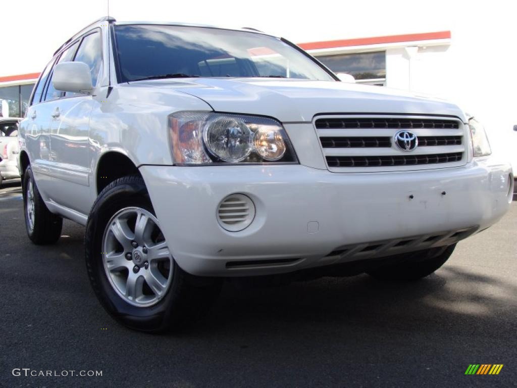 2003 Highlander V6 4WD - Super White / Ivory photo #1