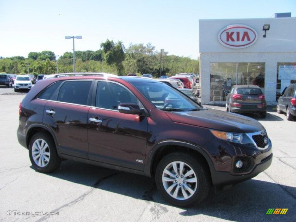 2011 Sorento LX V6 AWD - Dark Cherry / Black photo #1