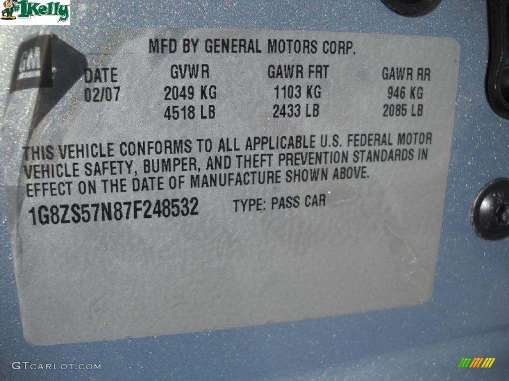 2007 Aura XE - Ocean Mist Metallic / Gray photo #10