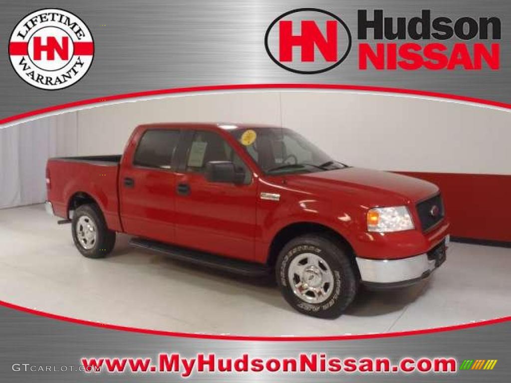 2005 F150 XLT SuperCrew - Bright Red / Medium Flint Grey photo #1