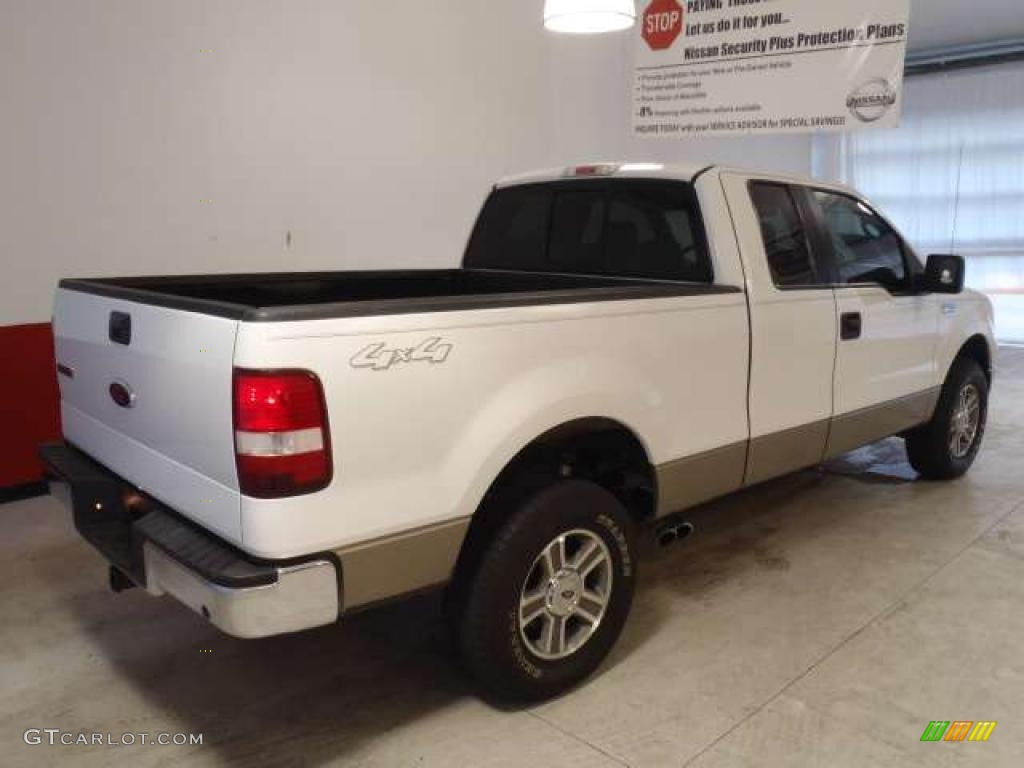 2005 F150 XLT SuperCab 4x4 - Oxford White / Tan photo #4