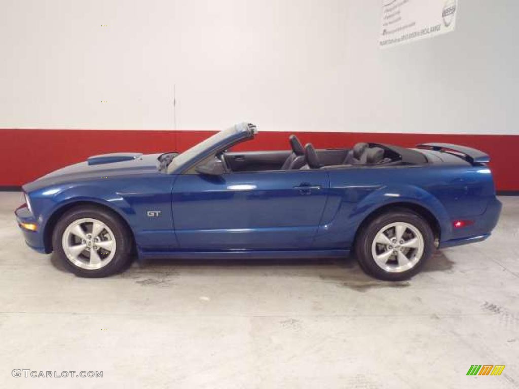 2007 Mustang GT Premium Convertible - Vista Blue Metallic / Dark Charcoal photo #7