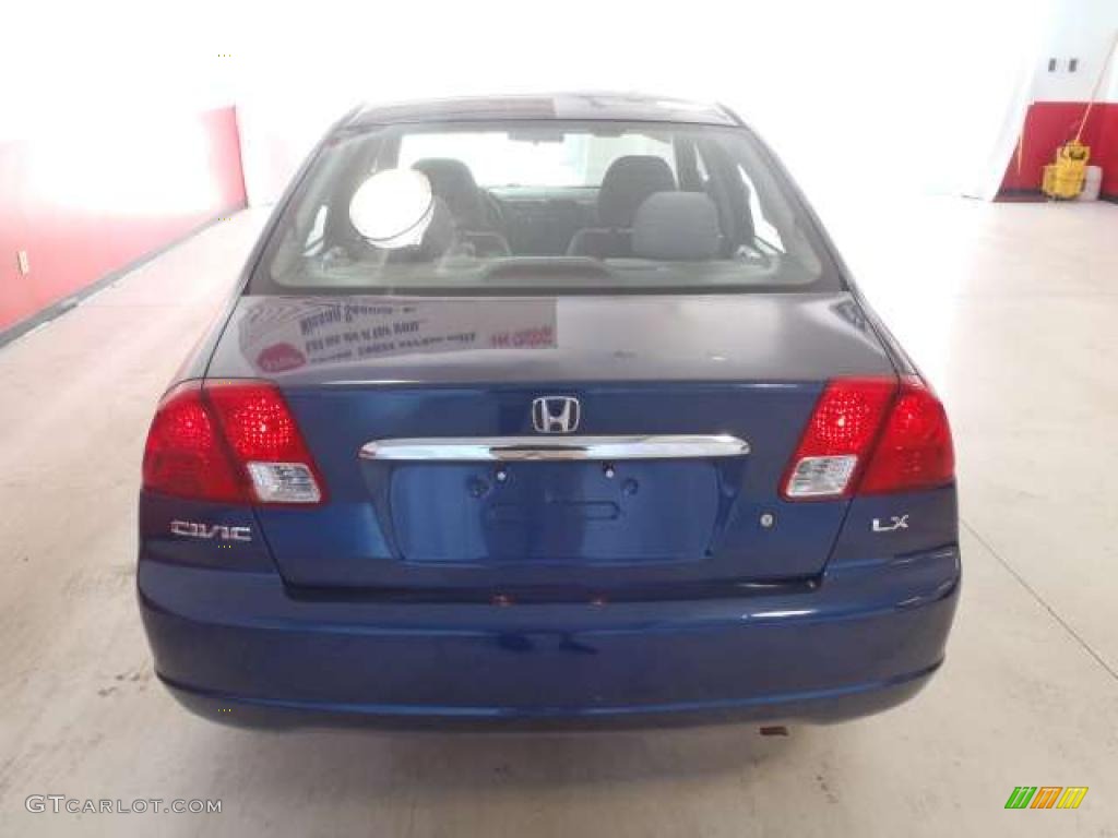 2003 Civic LX Sedan - Eternal Blue Pearl / Black photo #5
