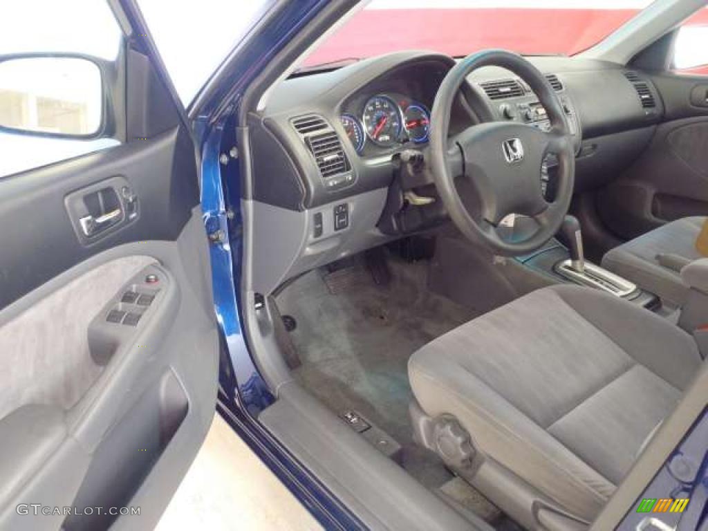 2003 Civic LX Sedan - Eternal Blue Pearl / Black photo #13