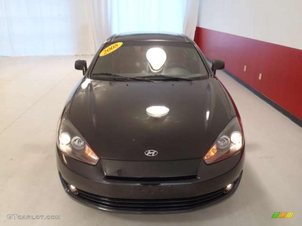 2008 Tiburon GT Limited - Black Pearl / GT Limited Red Leather photo #2