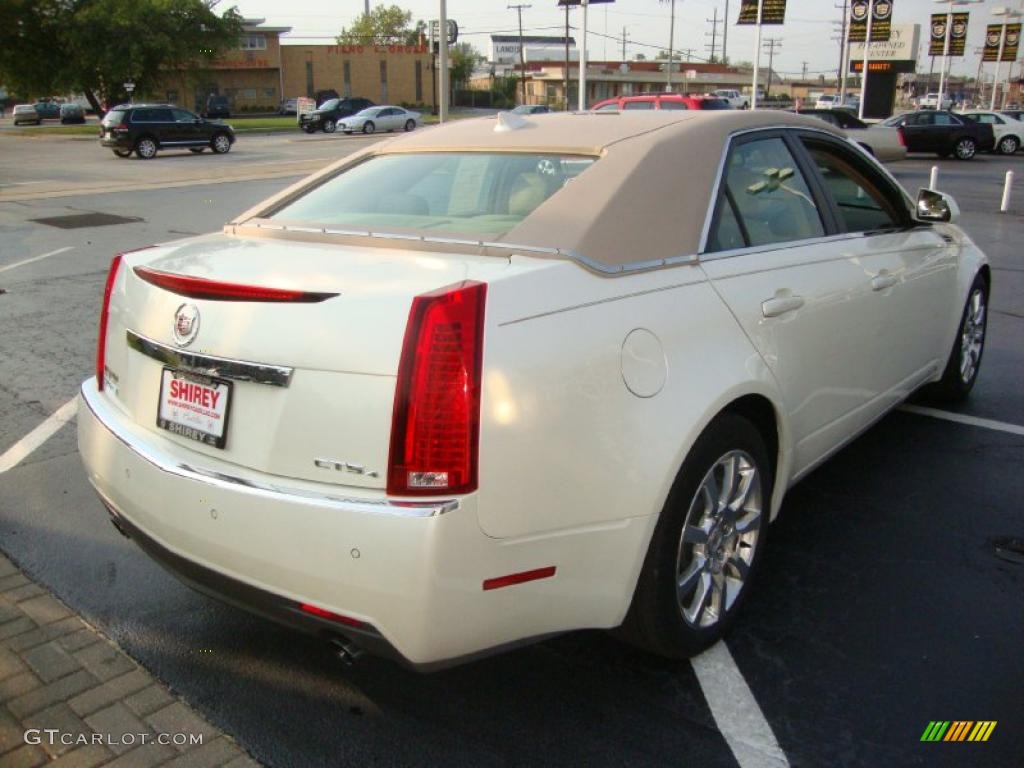 2009 CTS 4 AWD Sedan - White Diamond Tri-Coat / Cashmere/Cocoa photo #4