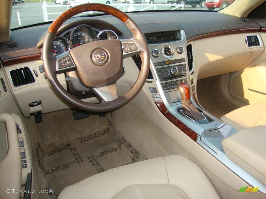 2009 CTS 4 AWD Sedan - White Diamond Tri-Coat / Cashmere/Cocoa photo #9