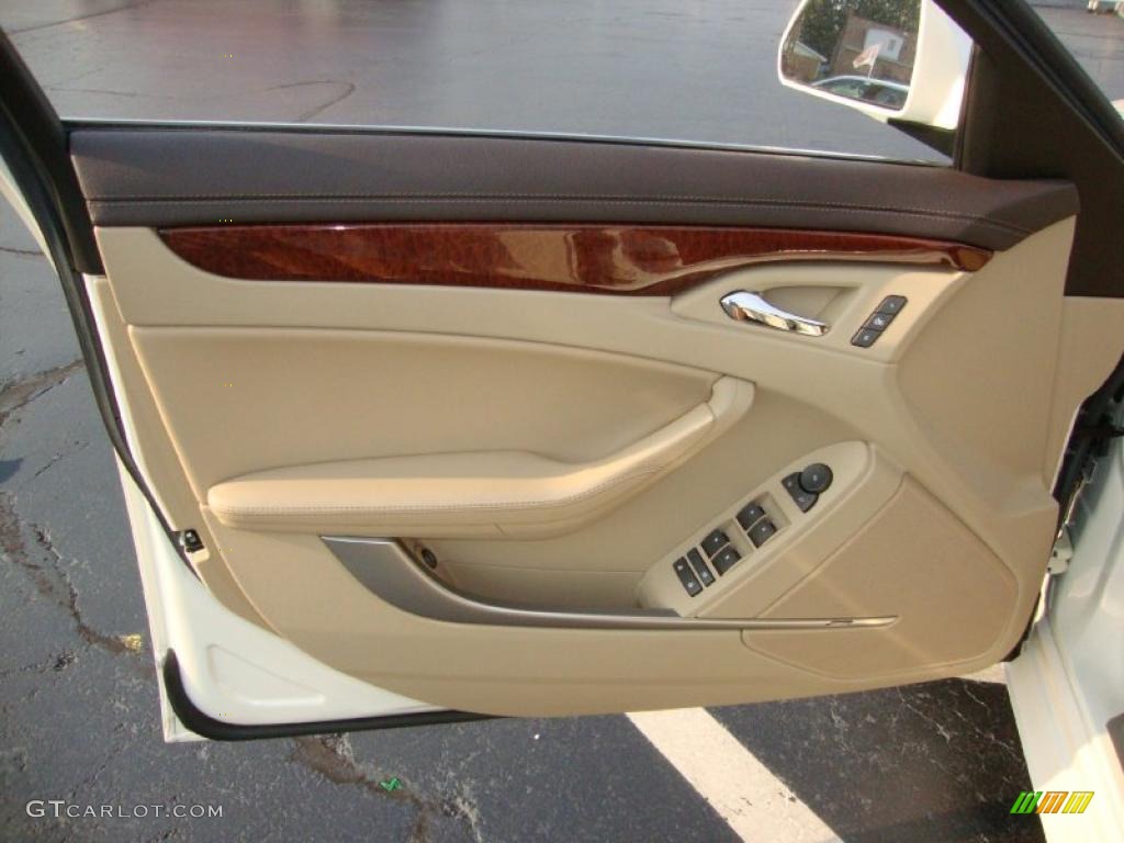 2009 CTS 4 AWD Sedan - White Diamond Tri-Coat / Cashmere/Cocoa photo #13