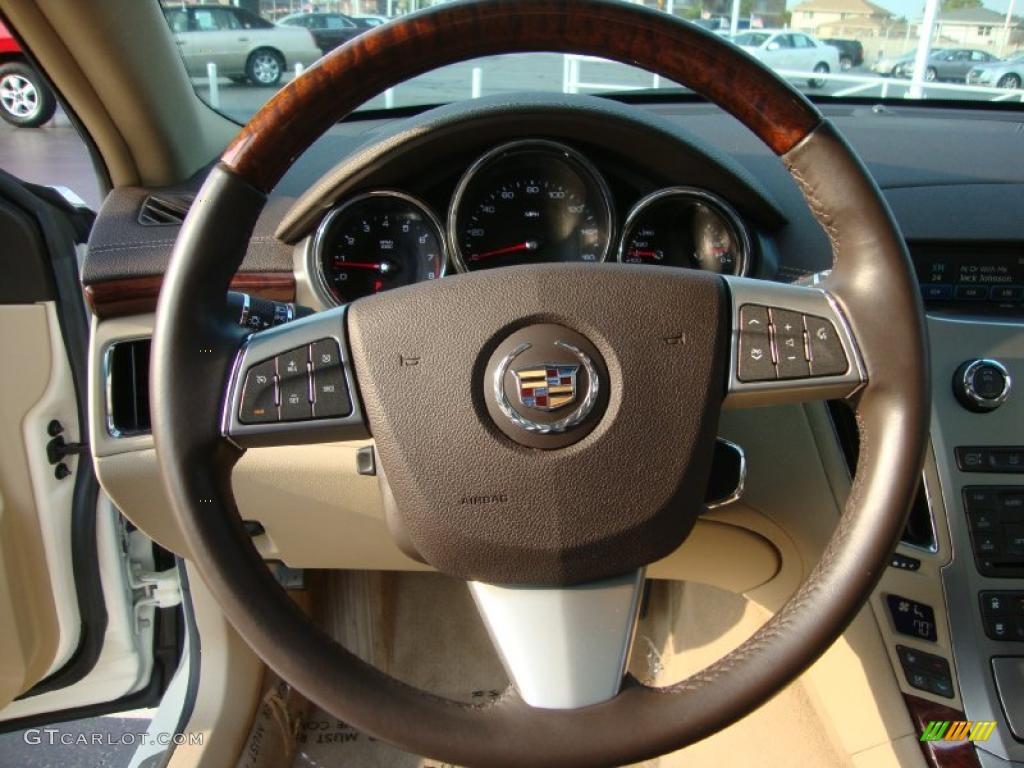 2009 CTS 4 AWD Sedan - White Diamond Tri-Coat / Cashmere/Cocoa photo #17