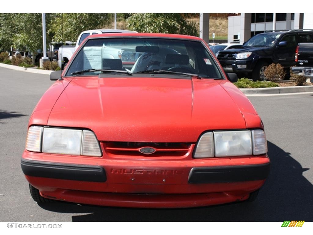 1990 Mustang LX 5.0 Coupe - Bright Red / Black photo #6