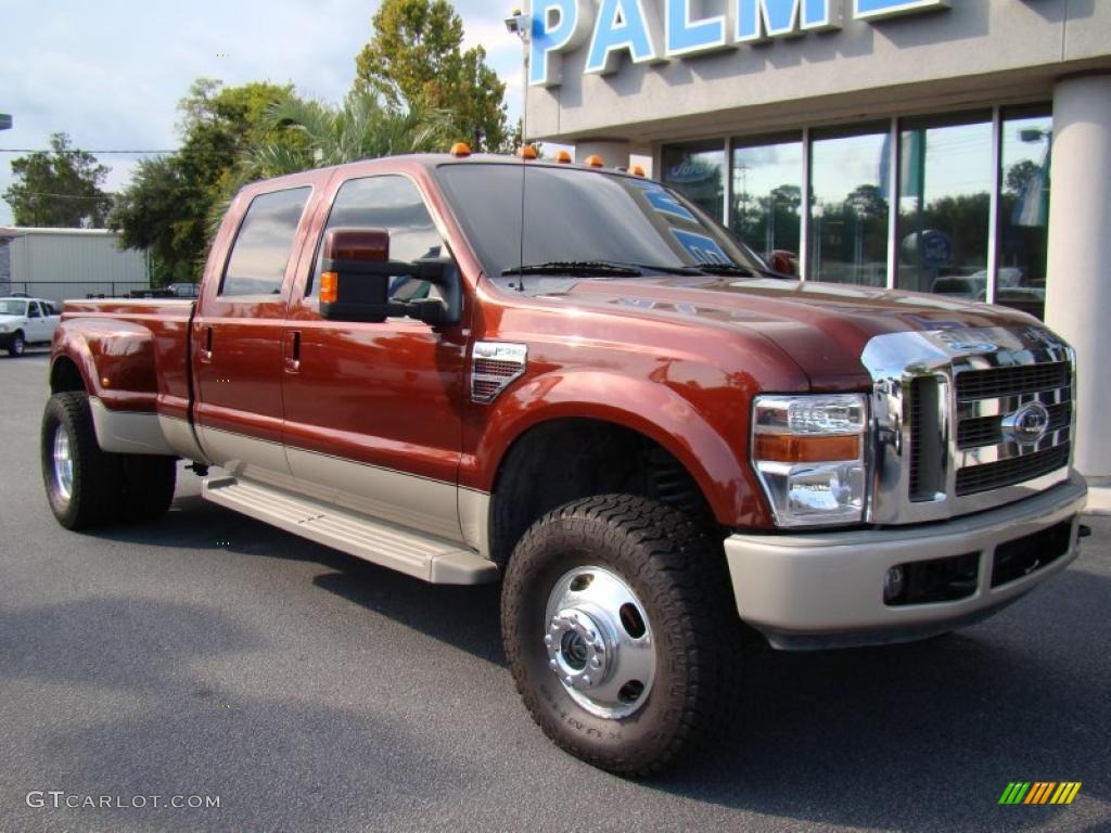 2008 F350 Super Duty King Ranch Crew Cab 4x4 Dually - Dark Copper Metallic / Chaparral Brown photo #2