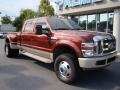 2008 Dark Copper Metallic Ford F350 Super Duty King Ranch Crew Cab 4x4 Dually  photo #2