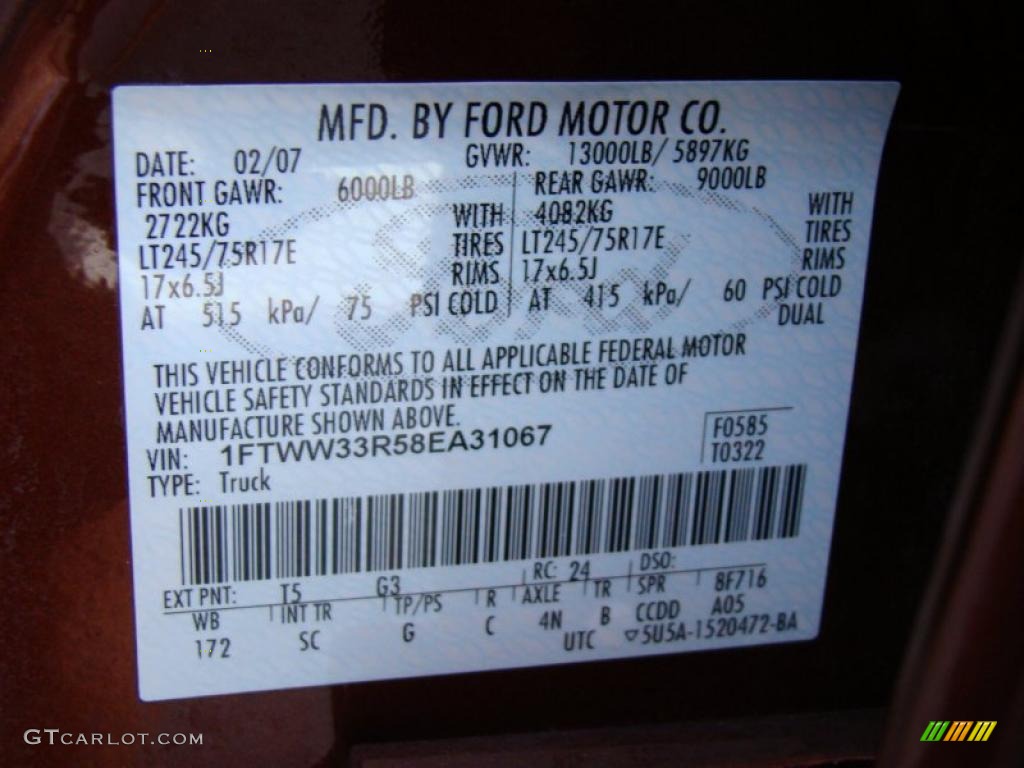 2008 F350 Super Duty King Ranch Crew Cab 4x4 Dually - Dark Copper Metallic / Chaparral Brown photo #29