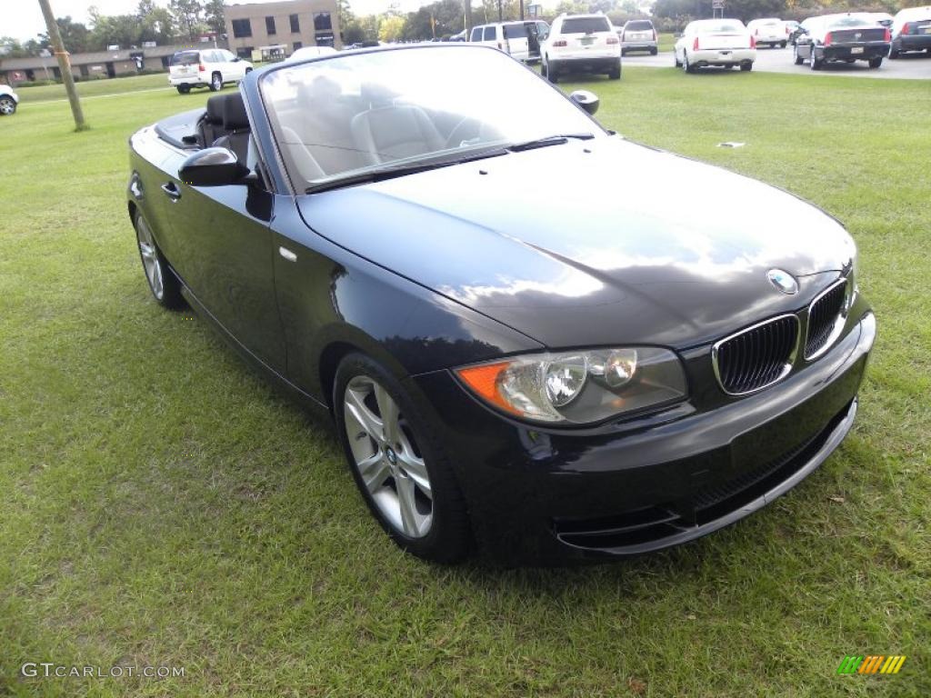 2008 1 Series 128i Convertible - Black Sapphire Metallic / Black photo #1