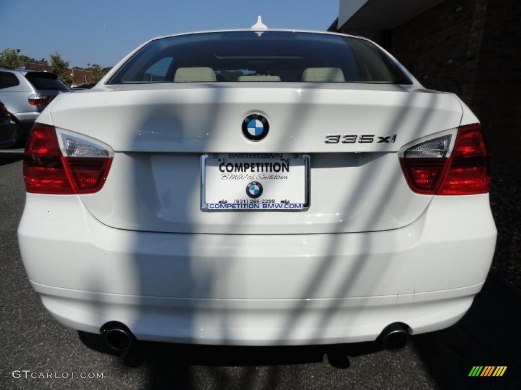 2007 3 Series 335xi Sedan - Alpine White / Beige photo #5