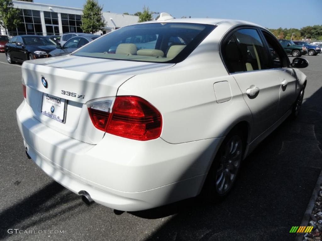 2007 3 Series 335xi Sedan - Alpine White / Beige photo #6