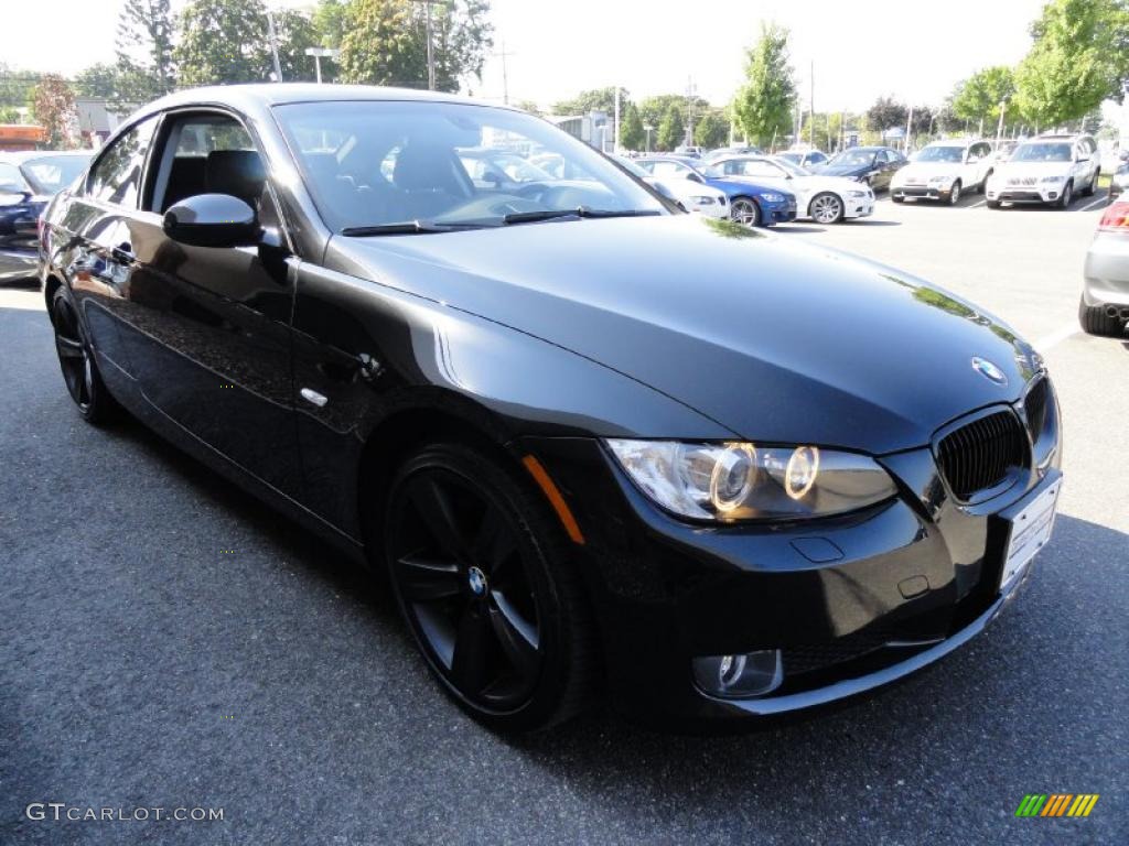 2009 3 Series 335xi Coupe - Black Sapphire Metallic / Black photo #7