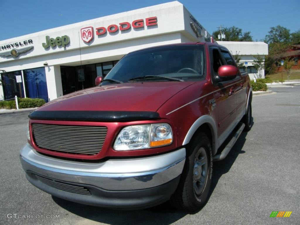 2002 F150 Lariat SuperCrew - Toreador Red Metallic / Medium Graphite photo #1