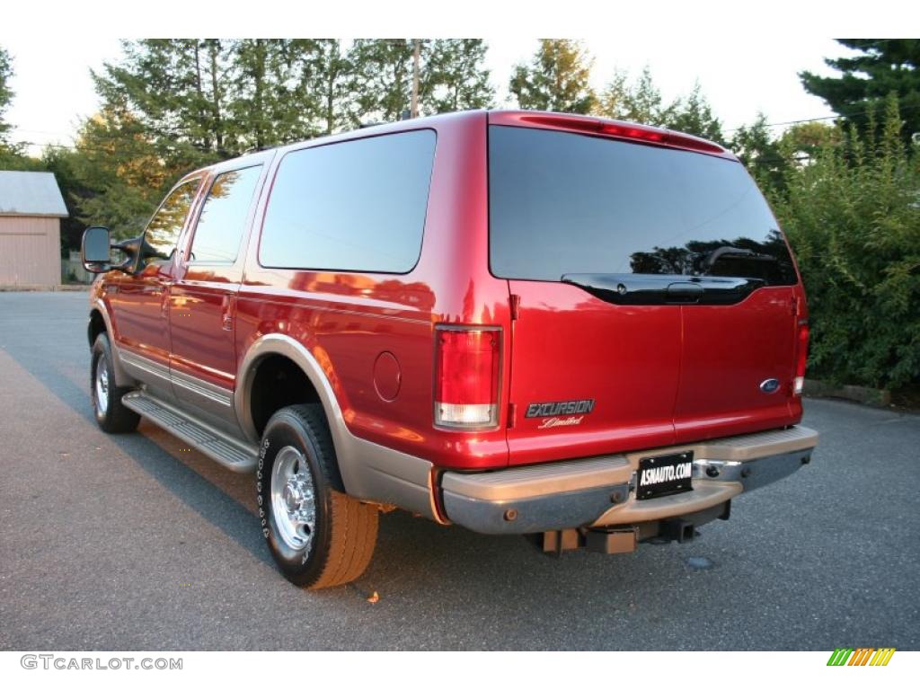2001 Excursion Limited 4x4 - Toreador Red Metallic / Medium Parchment photo #4