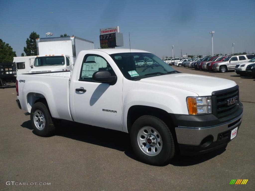 2011 Sierra 1500 Regular Cab 4x4 - Summit White / Dark Titanium photo #1