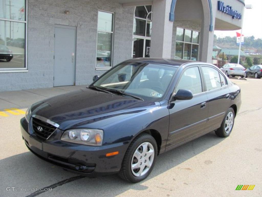 2006 Elantra GLS Sedan - Moonlit Dark Blue / Beige photo #2