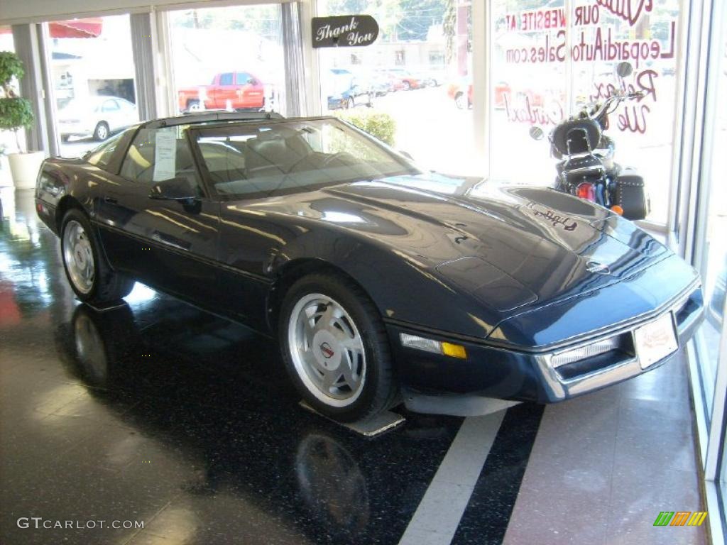 1989 Corvette Coupe - Dark Blue Metallic / Black photo #1