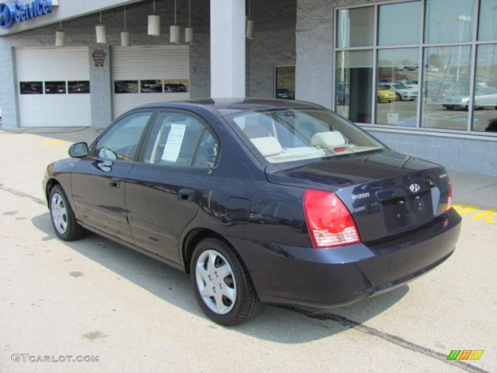 2006 Elantra GLS Sedan - Moonlit Dark Blue / Beige photo #4