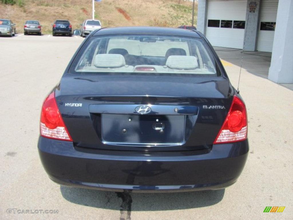 2006 Elantra GLS Sedan - Moonlit Dark Blue / Beige photo #5