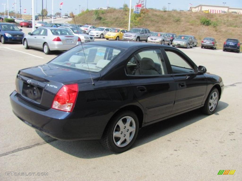 2006 Elantra GLS Sedan - Moonlit Dark Blue / Beige photo #6