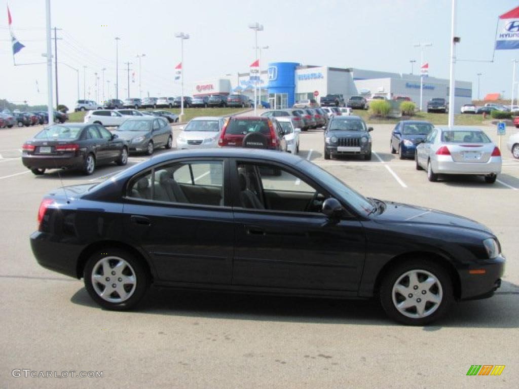 2006 Elantra GLS Sedan - Moonlit Dark Blue / Beige photo #7
