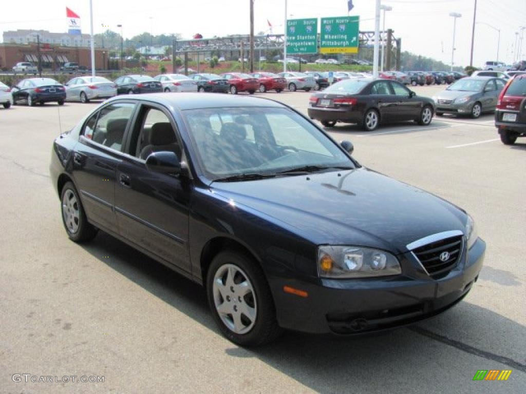 2006 Elantra GLS Sedan - Moonlit Dark Blue / Beige photo #8