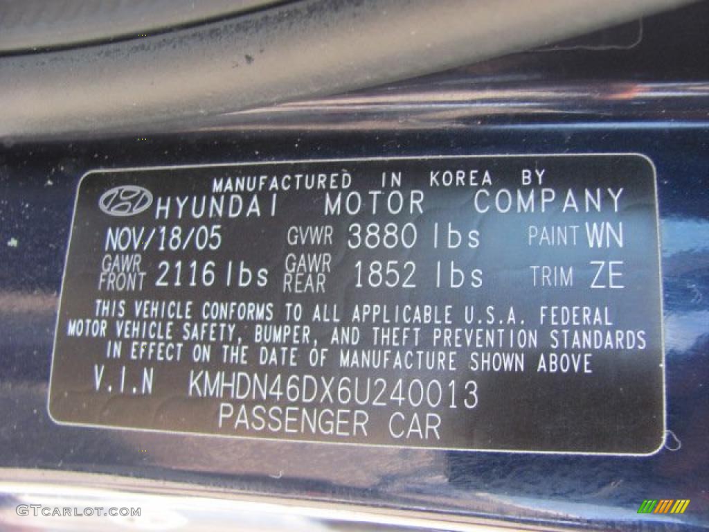 2006 Elantra GLS Sedan - Moonlit Dark Blue / Beige photo #19