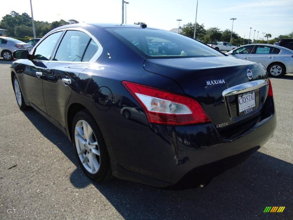 2009 Maxima 3.5 SV - Navy Blue Metallic / Frost Leather photo #3