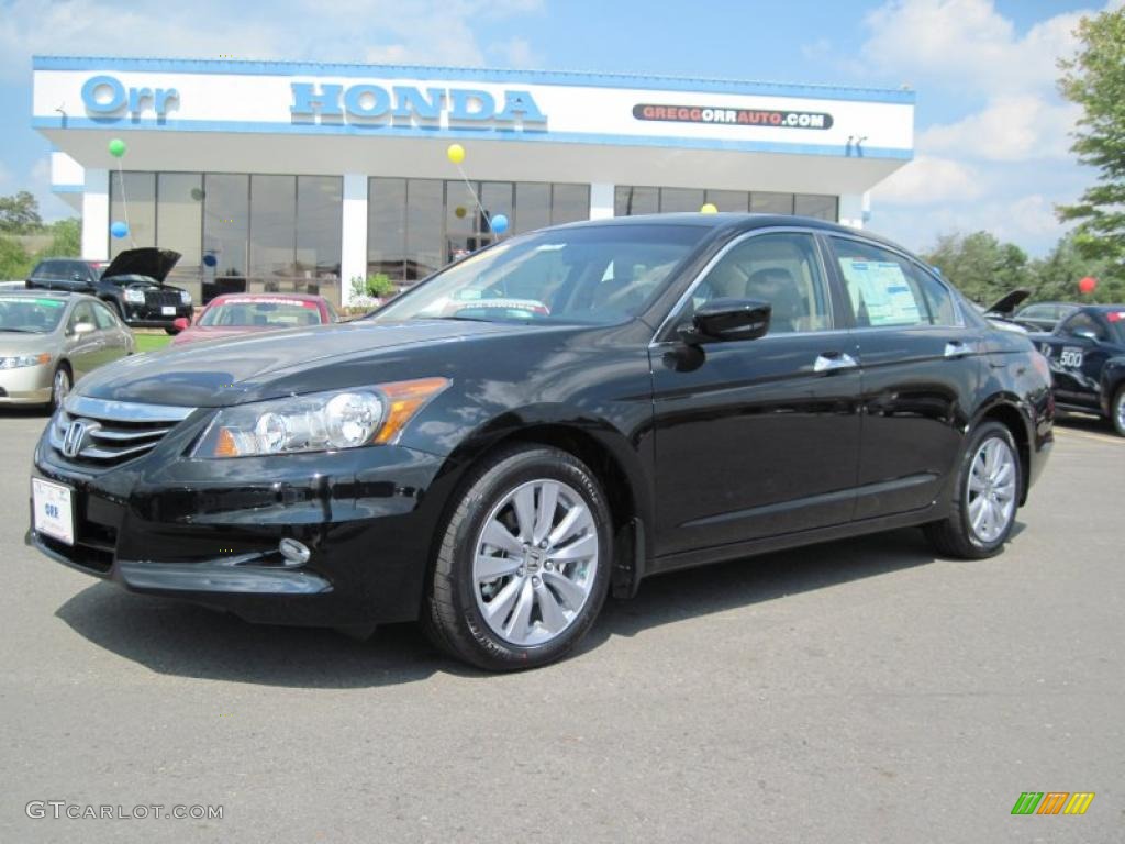 2011 Accord EX-L V6 Sedan - Crystal Black Pearl / Ivory photo #1