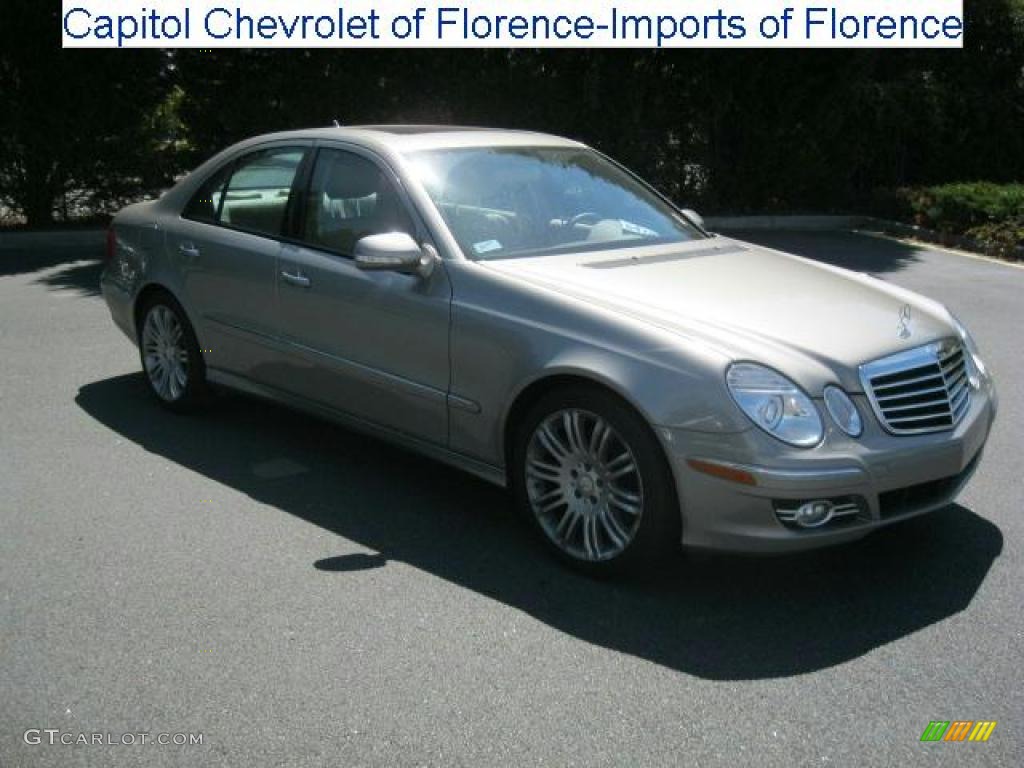 2008 E 350 Sedan - Pewter Metallic / Sahara Beige/Black photo #1