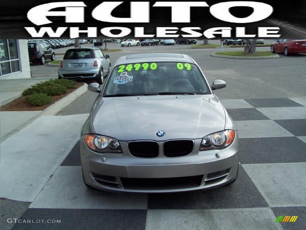2009 1 Series 128i Coupe - Titanium Silver Metallic / Taupe photo #2
