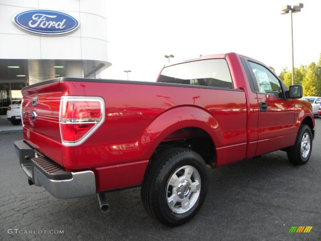 2010 F150 XLT Regular Cab - Red Candy Metallic / Medium Stone photo #3