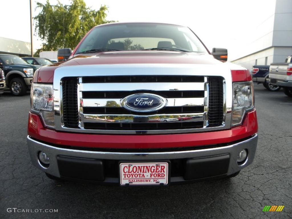 2010 F150 XLT Regular Cab - Red Candy Metallic / Medium Stone photo #7