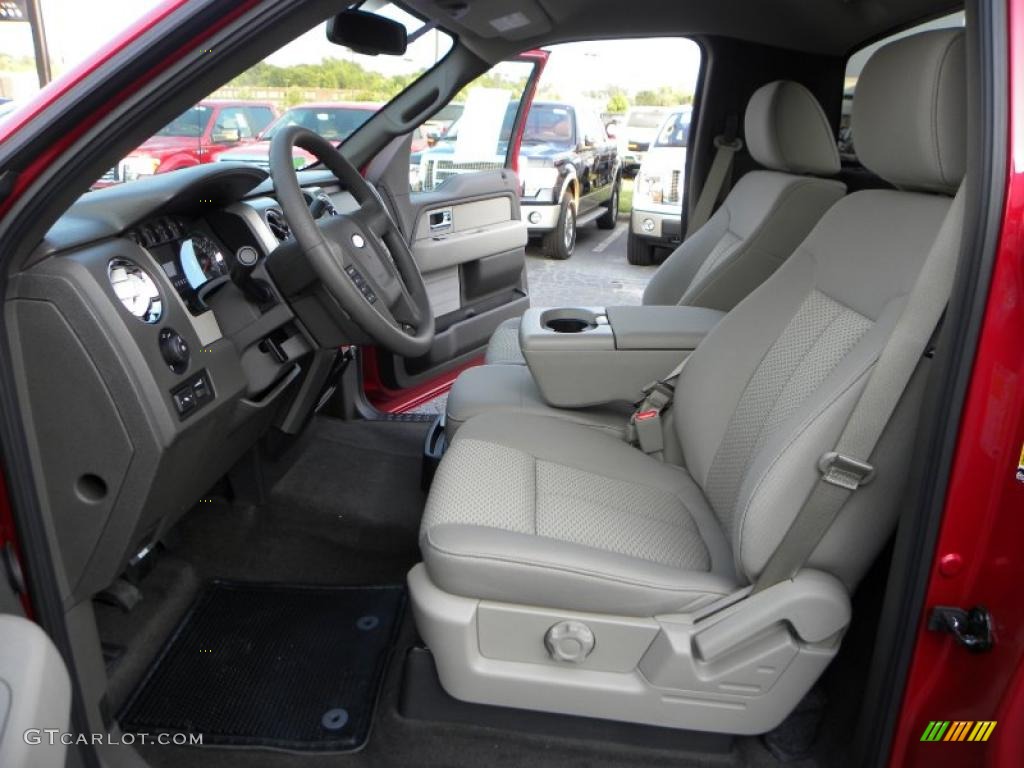 2010 F150 XLT Regular Cab - Red Candy Metallic / Medium Stone photo #9