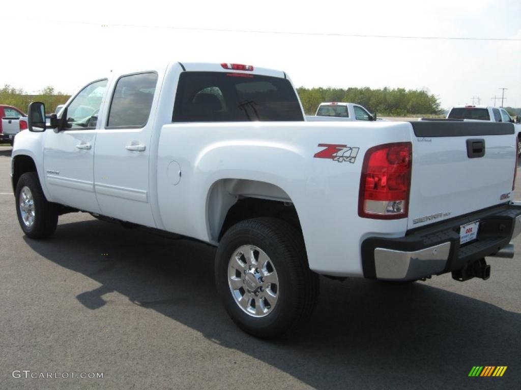 2011 Sierra 2500HD SLT Crew Cab 4x4 - Summit White / Very Dark Cashmere/Light Cashmere photo #6