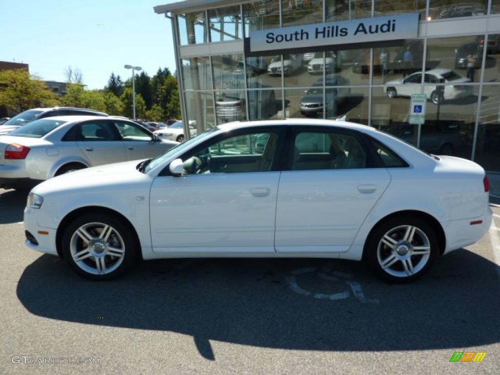 2008 A4 2.0T quattro Sedan - Ibis White / Beige photo #2