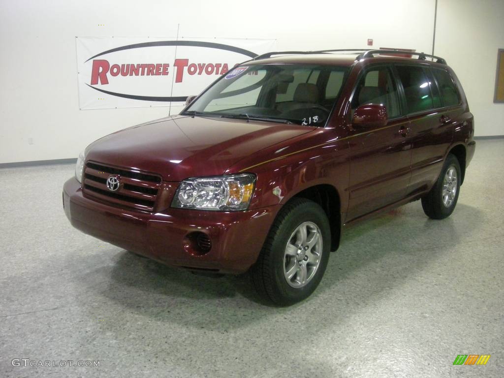 2007 Highlander V6 - Maroon / Ash Gray photo #1